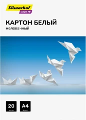 Картон белый Silwerhof мелов. 20л. A4 Create 240г/м2 обл.мел.картон ПЭТ 200x280мм
