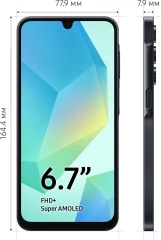Смартфон Samsung SM-A165F Galaxy A16 256Gb 8Gb черный моноблок 3G 4G 2Sim 6.7" 1080x2340 Android 14 50Mpix 802.11 a/b/g/n/ac NFC GPS GSM900/1800 GSM1900 A-GPS microSD max1024Gb