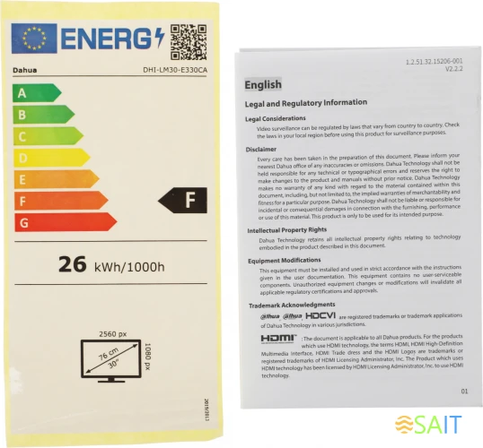 Монитор Dahua 30" DHI-LM30-E330CA черный VA LED 21:9 HDMI матовая HAS Piv 3000:1 250cd 178гр/178гр 2560x1080 200Hz DP FHD 6.5кг