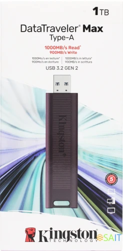 Флеш Диск Kingston 1Tb DataTraveler Max DTMAXA/1TB USB3.2 черный/бордовый