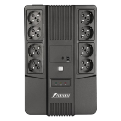 ИБП POWERMAN Brick 650 PLUS, линейно-интерактивный, 650ВА, 360Вт, 4 евророзетки с резервным питанием, 4 евророзетки с фильтрацией, USB, защита RJ45/RJ11, батарея 12В 7Ач 1 шт., 293мм х 202мм х 93мм, 4.5 кг. POWERMAN BRICK 650 PLUS