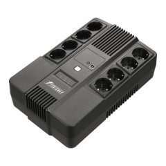 ИБП POWERMAN Brick 650 PLUS, линейно-интерактивный, 650ВА, 360Вт, 4 евророзетки с резервным питанием, 4 евророзетки с фильтрацией, USB, защита RJ45/RJ11, батарея 12В 7Ач 1 шт., 293мм х 202мм х 93мм, 4.5 кг. POWERMAN BRICK 650 PLUS