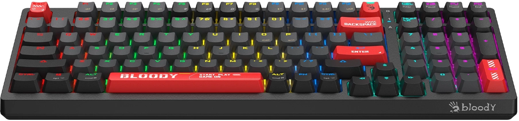 Клавиатура A4Tech Bloody WS98 механическая черный USB беспроводная BT/Radio Multimedia for gamer LED (WS98)