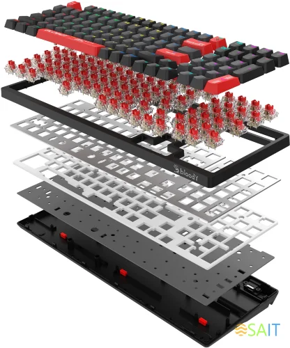 Клавиатура A4Tech Bloody WS98 механическая черный USB беспроводная BT/Radio Multimedia for gamer LED (WS98)