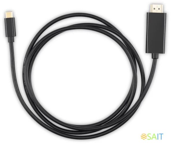 Кабель-переходник аудио-видео Buro USB Type-C (m)/HDMI (m) 1.5м. черный (BU-TYPEC-HDMI-1.5M)