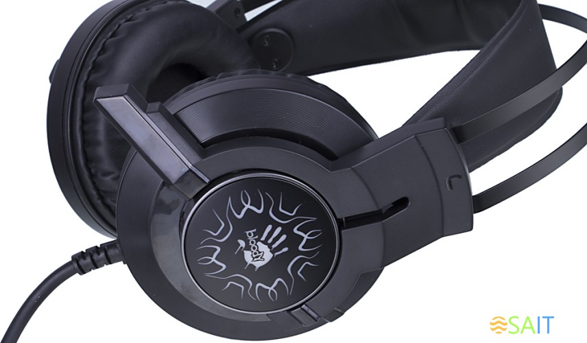 Наушники с микрофоном A4Tech Bloody J437 черный 1.8м мониторные USB оголовье (J437)