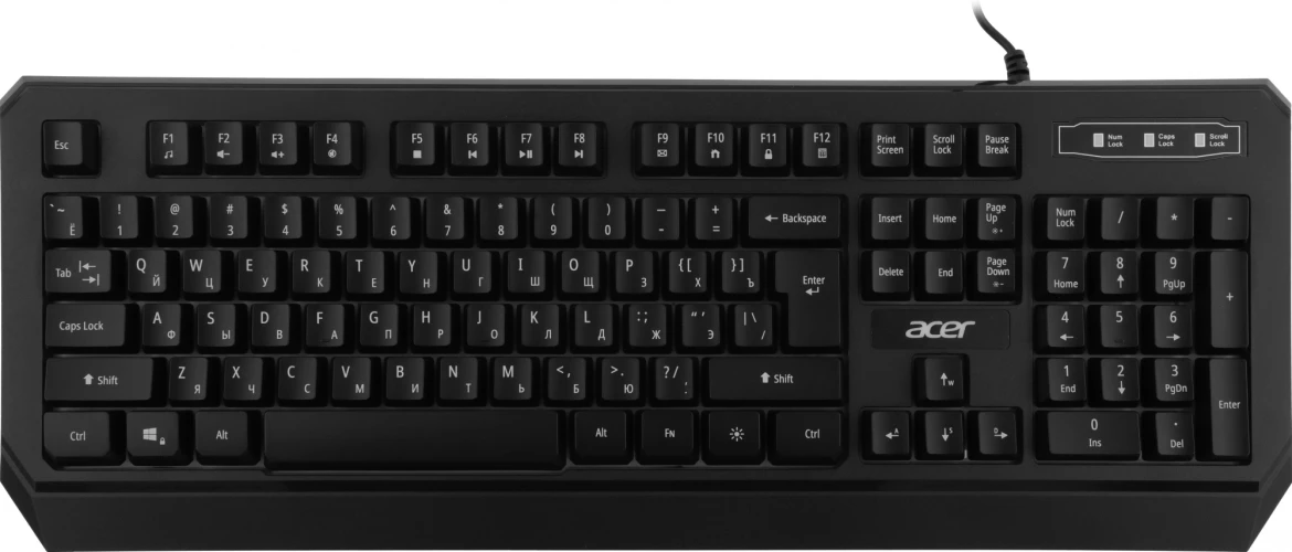Клавиатура Acer OKW300 черный USB for gamer LED (ZL.KBDCC.019)