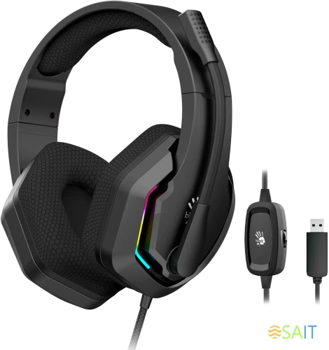 Наушники с микрофоном A4Tech Bloody G260 черный 2м мониторные USB оголовье (G260)