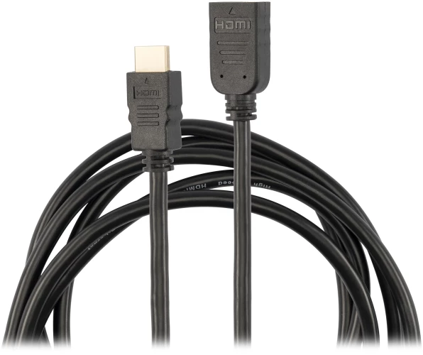 Кабель-удлинитель аудио-видео Buro HDMI (m)/HDMI (f) 2м. позолоч.конт. черный (BU-HDMI2.0-EXTND-2M)