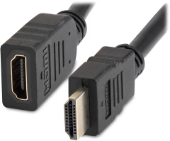 Кабель-удлинитель аудио-видео Buro HDMI (m)/HDMI (f) 2м. позолоч.конт. черный (BU-HDMI2.0-EXTND-2M)