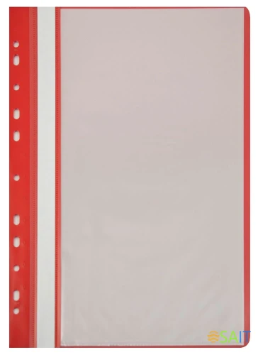 Папка-скоросшиватель Бюрократ -PS10RED A4 10 вкладышей боков.перф. пластик красный 0.12/0.16