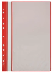 Папка-скоросшиватель Бюрократ -PS10RED A4 10 вкладышей боков.перф. пластик красный 0.12/0.16