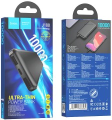 Мобильный аккумулятор Hoco J100 High-ranking 10000mAh 2.1A 2xUSB-A черный