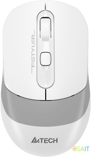 Мышь A4Tech Fstyler FG10CS Air белый/серый оптическая 2000dpi silent беспров. USB для ноутбука 4but (FG10CS AIR GRAYISH WHITE)