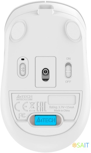Мышь A4Tech Fstyler FG10CS Air белый/серый оптическая 2000dpi silent беспров. USB для ноутбука 4but (FG10CS AIR GRAYISH WHITE)