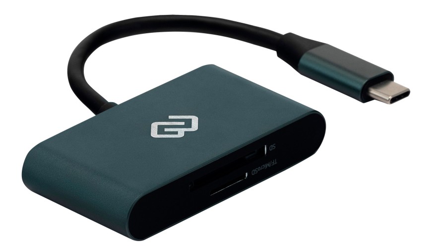Устройство чтения карт памяти USB Type-C Digma CR-C2501-G серый
