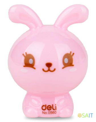 Точилка для карандашей ручная Deli Rabbit E0560 1 отверстие пластик ассорти блистер