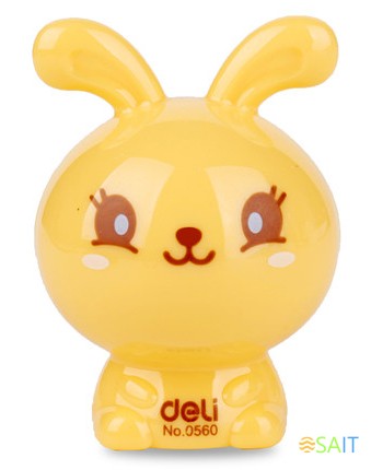 Точилка для карандашей ручная Deli Rabbit E0560 1 отверстие пластик ассорти блистер