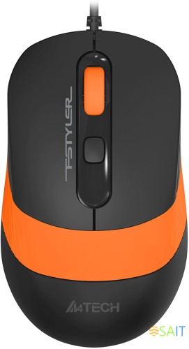 Мышь A4Tech Fstyler FM10S черный/оранжевый оптическая 1600dpi silent USB 3but (FM10S USB ORANGE)