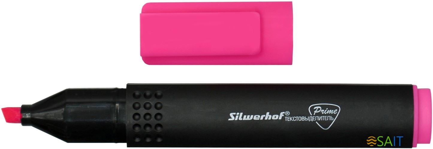 Текстовыделитель Silwerhof Prime 108031-08 скошенный пиш. наконечник 1-4мм розовый коробка