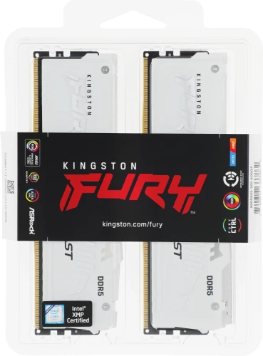 Память DDR5 2x16GB 5200MHz Kingston KF552C40BWAK2-32 Fury Beast RGB RTL Gaming PC5-41600 CL40 DIMM 288-pin 1.25В single rank с радиатором Ret