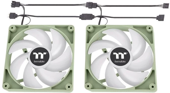 Вентилятор для корпуса Thermaltake CT120 Sync Matcha ARGB 120х120x25 зеленый 4-pin 25.8дБ (упак.:2шт) (CL-F202-PL12MG-A) Ret