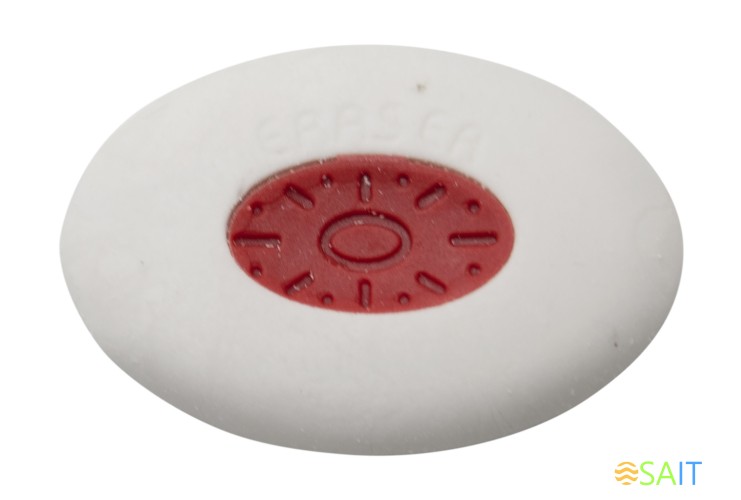 Ластик Silwerhof Ellipse 181153 овальный 51x35x12мм каучук термопластичный белый пластиковая сердцевина