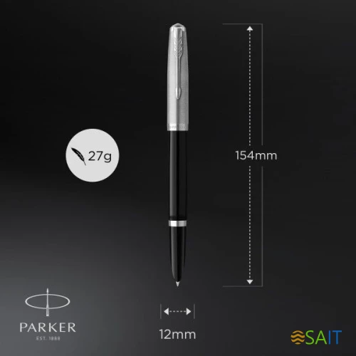 Ручка перьев. Parker 51 Core (2123491) Black CT F сталь нержавеющая подар.кор.