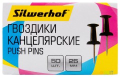 Гвоздики Silwerhof 502019 металл черный (упак.:50шт) картонная коробка