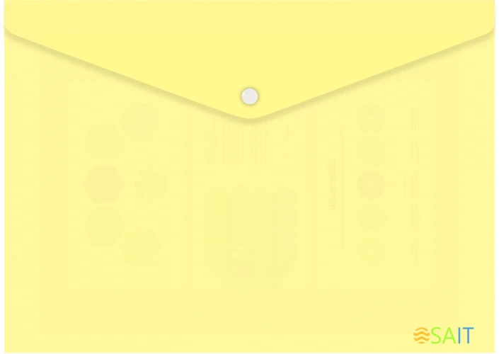 Конверт на кнопке Бюрократ Pastel -PKPAST/YEL A4 пластик 0.18мм желтый