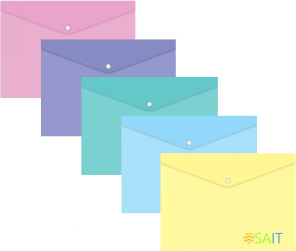 Конверт на кнопке Бюрократ Pastel -PKPAST/YEL A4 пластик 0.18мм желтый