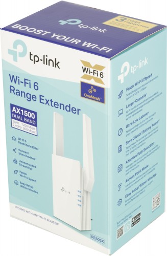 Повторитель беспроводного сигнала TP-Link RE505X AX1500 10/100/1000BASE-TX белый