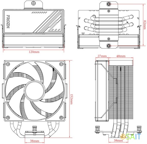 Устройство охлаждения(кулер) ID-Cooling Frozn A410 ARGB Soc-AM5/AM4/1200/1700/1851 белый 4-pin 29.9dB Al+Cu 220W 730gr Ret (FROZN A410 ARGB WHITE)