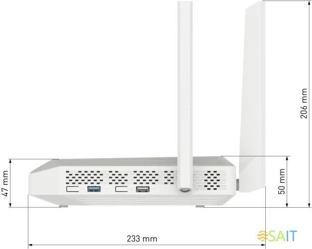 Роутер беспроводной Keenetic Peak (KN-2710 + KN-3311) AC2600 10/100/1000BASE-TX/SFP/4g ready серый