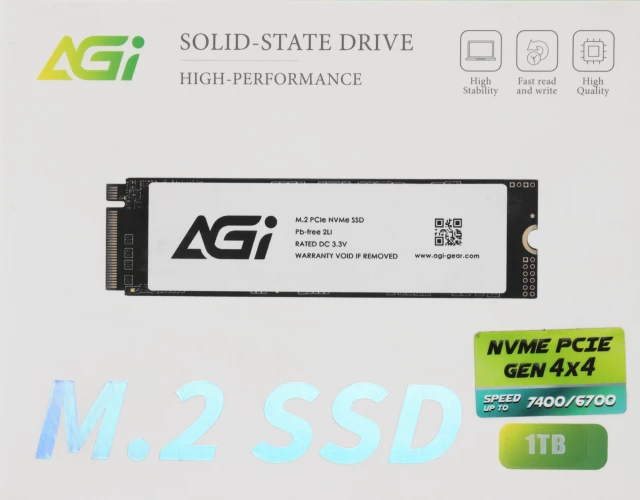 Накопитель SSD AGi PCIe 4.0 x4 1TB AGI1T0G44AI828 AI828 M.2 2280