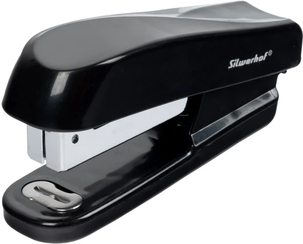 Степлер Silwerhof Daily 24/6 (20листов) черный 50скоб пластик закрытый коробка