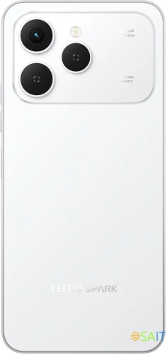 Смартфон Tecno Spark 40 256Gb 8Gb белый моноблок 3G 4G 2Sim 6.67" 720x1600 Android 15 50Mpix 802.11 a/b/g/n/ac/ax NFC GPS GSM900/1800 GSM1900 Protect FM microSD max1024Gb