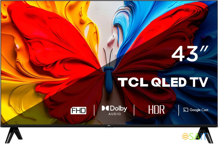 Телевизор LED TCL 43" 43S5K черный FULL HD 60Hz DVB-T DVB-T2 DVB-C DVB-S DVB-S2 USB WiFi Smart TV