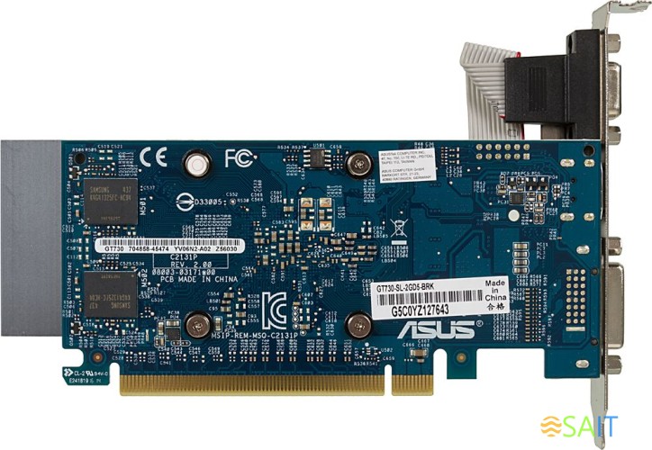 Видеокарта Asus PCI-E 2.0 GT730-SL-2GD5-BRK NVIDIA GeForce GT 730 2Gb 64bit GDDR5 902/5010 DVIx1 HDMIx1 CRTx1 HDCP Ret low profile