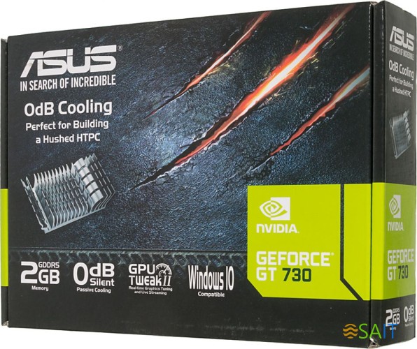 Видеокарта Asus PCI-E 2.0 GT730-SL-2GD5-BRK NVIDIA GeForce GT 730 2Gb 64bit GDDR5 902/5010 DVIx1 HDMIx1 CRTx1 HDCP Ret low profile