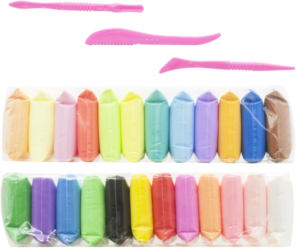 Пластилин легкий Silwerhof Create LC24OP-360st 24цв. 15гр. стек 3шт пакет