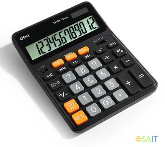 Калькулятор настольный Deli Askend EM999 черный 12-разр.