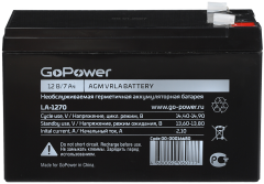 Аккумулятор свинцово-кислотный GoPower LA-1272 12V 7.2Ah GoPower LA-1272 12V 7.2Ah