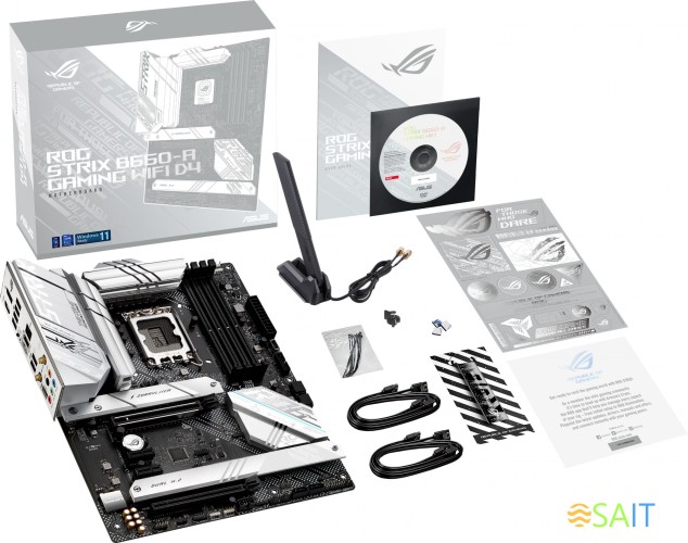 Материнская плата Asus ROG STRIX B660-A GAMING WIFI D4 Soc-1700 Intel B660 4xDDR4 ATX AC`97 8ch(7.1) 2.5Gg RAID+HDMI+DP