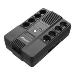 ИБП POWERMAN Brick 850 PLUS, линейно-интерактивный, 850ВА, 480Вт, 4 евророзетки с резервным питанием, 4 евророзетки с фильтрацией, USB, защита RJ45/RJ11, батарея 12В 9Ач 1 шт., 293мм х 202мм х 93мм, 5.2 кг. POWERMAN Brick 850 PLUS