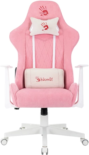 Кресло игровое A4Tech Bloody GC-930 розовый с подголов. крестов. пластик пластик белый