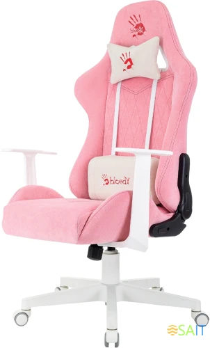 Кресло игровое A4Tech Bloody GC-930 розовый с подголов. крестов. пластик пластик белый
