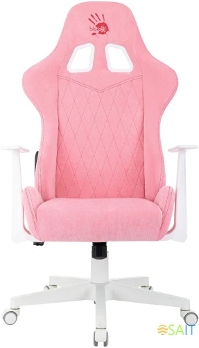 Кресло игровое A4Tech Bloody GC-930 розовый с подголов. крестов. пластик пластик белый