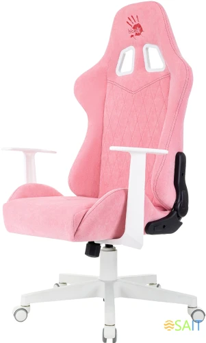 Кресло игровое A4Tech Bloody GC-930 розовый с подголов. крестов. пластик пластик белый