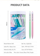 Ручка шариков. автоматическая Deli X-tream EQ03336-1 ассорти d=0.7мм син. черн. уп.пласт. (1шт) 1стерж. линия 0.4мм кругл.